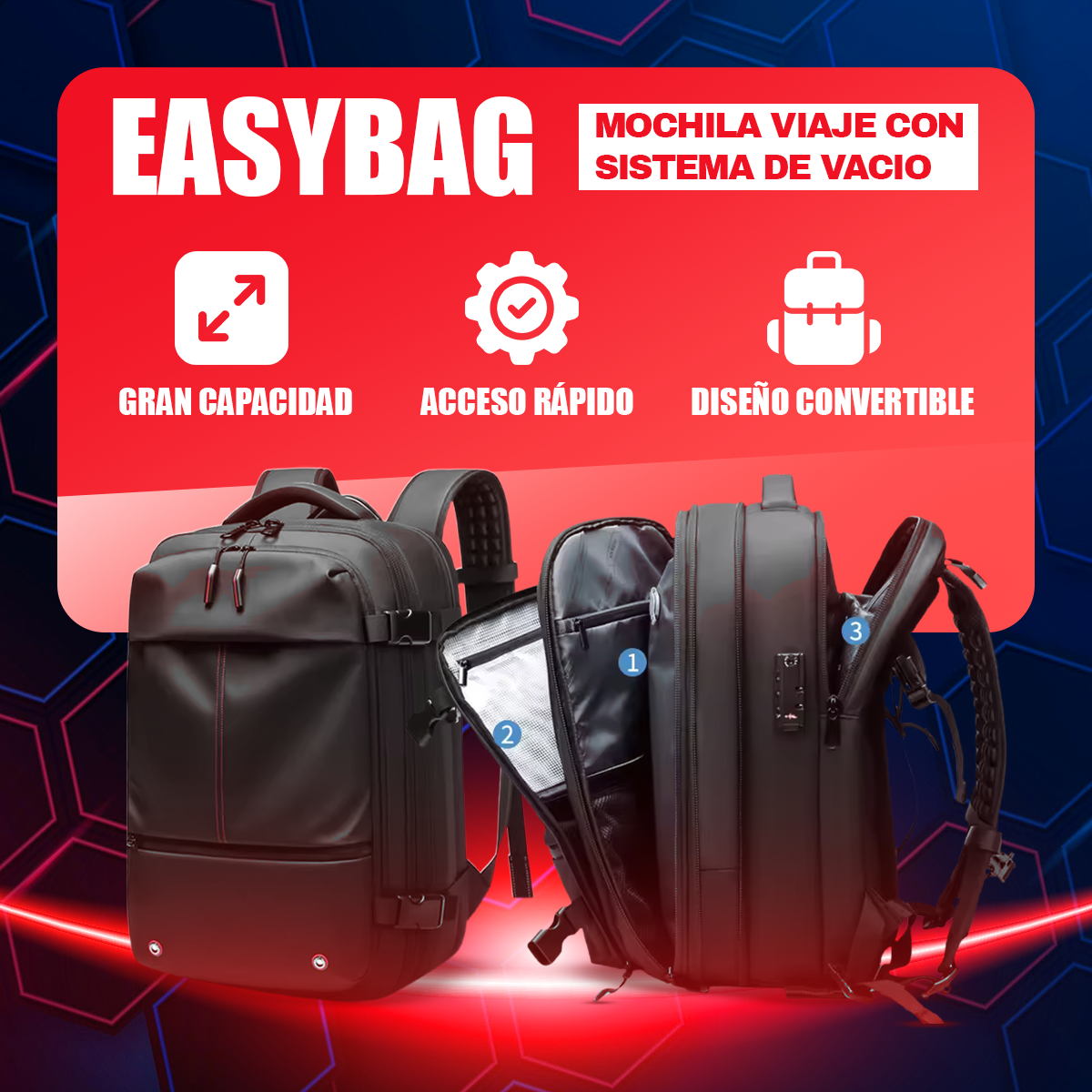 Easybag™ Mochila Viaje con sistema de Vacio